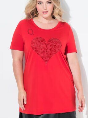 Red Tunic with sparkling in black heart